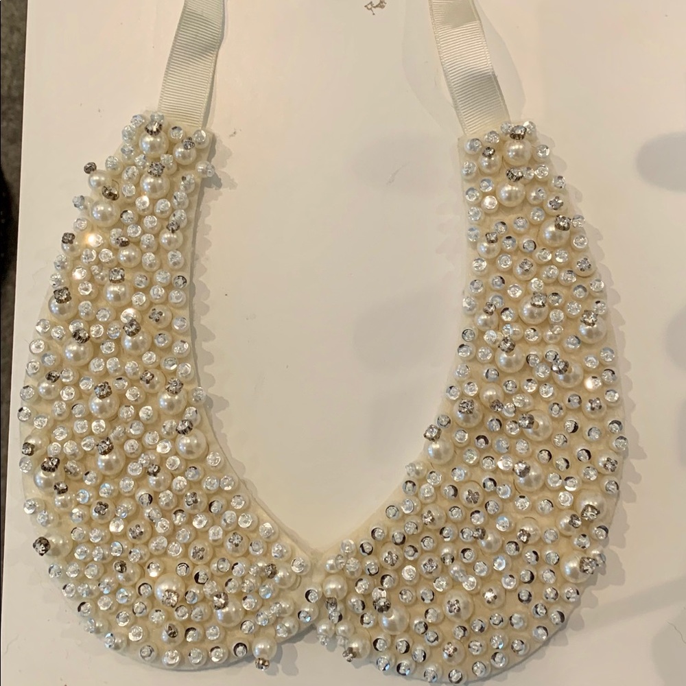 Tasha Pearl and Rhinestone Collar Beaded Necklace